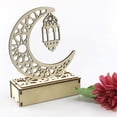 thumbnail image 3 of Ramadan Eid Wooden Plaque Ornaments LED Lights Table Display Decoration Islam Festival Party Supplies Lantern, 3 of 5