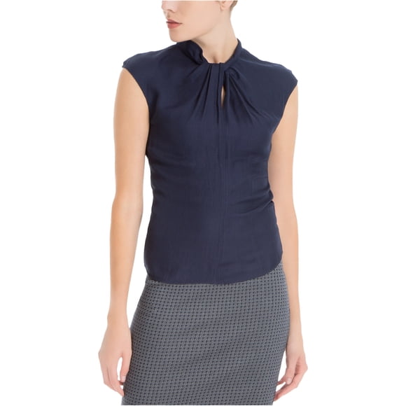 Blusa de punto trenzado Max Studio London para mujer azul XS