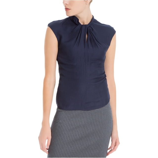 Blusa de punto trenzado Max Studio London para mujer azul XS