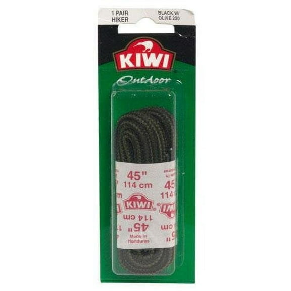 Kiwi Outdoor Boot Laces Round Black and Olive - 45 Inches