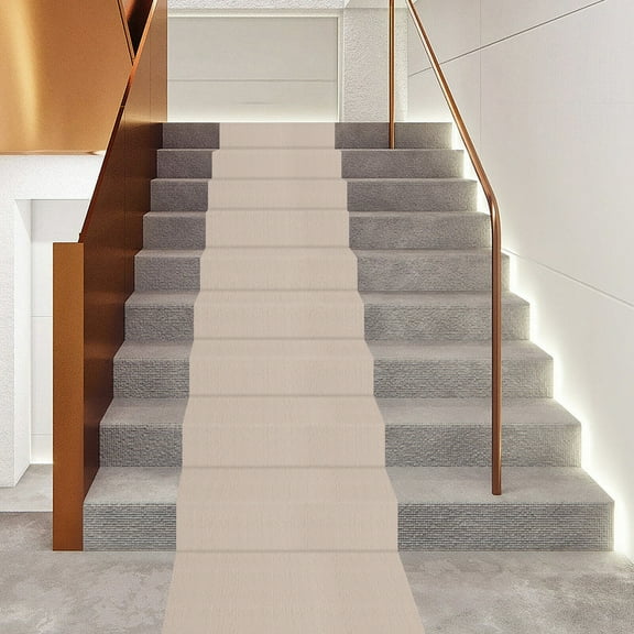 Non-Slip Carpet Stair Runner in Soft Grey Color for Indoor Stair Protection