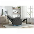 thumbnail image 4 of Recliners Power Glider Chair with Bluetooth Speaker, 270° Swivel, LED Lights, USB/Type-C | Dark Grey Linen, 4 of 26