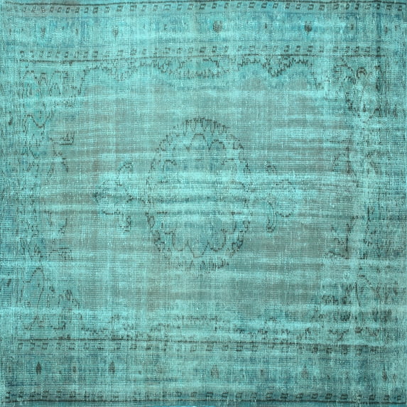 Ahgly Company Indoor Square Persian Light Blue Traditional Area Rugs, 4' Square