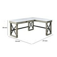 thumbnail image 5 of Benjara L Shaped Writing Desk with Marble Lift Top and Sled Base, Gray and White, 5 of 5
