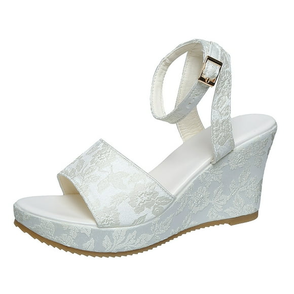 IUJSOY Womens Platform Sandals Casual Ankle Strap Wedge Sandals Comfortable Retro Dressy Summer Shoe
