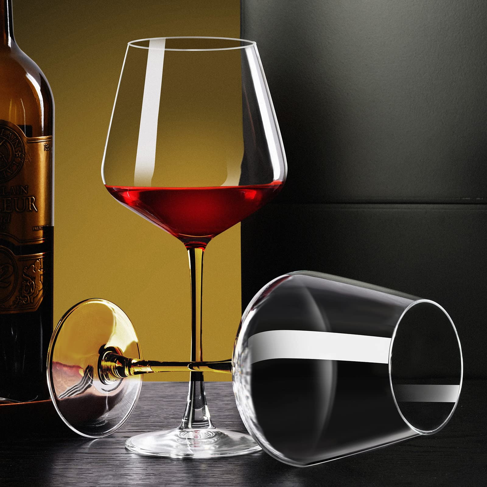 Wine Glasses Set of 2-Premium Crystal Red Wine Glasses Hand Blown-15  oz,Long Stem,Thin Rim,Perfect f…See more Wine Glasses Set of 2-Premium  Crystal