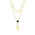 thumbnail image 5 of Nvzi Collar colgante hecho a mano adecuado para hombres y mujeres, collar colgante de corazón de doble capa (oro, corazón negro), 5 of 5