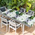 thumbnail image 2 of St. Patrick's Day Table Cloths for 8 Foot Rectangle Tables, Cute Puppy Lucky Shamrock Black Plaid Patio Waterproof Elastic Fitted Tablecloths, Washable Rectangular Table Cover for Camping, 2 of 8