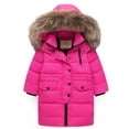 thumbnail image 2 of EnJoCho Kids Long Parka Coats Winter Padded Waterproo𝖿 Puffer Jackets Boys Girls Fa𝗎x-F𝗎r Hood Quilted Snow Ski Down Outwear Thermal Insulated Windproof Hooded Winter Coat, 2 of 4