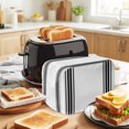 thumbnail image 3 of Toaster Cover 2 Slice, Black White Stripe, Dustproof Bakeware Oven Protector with Top Hook, Abstract Geometric Waterproof Small Kitchen Appliance Toasters Dust Cover, 12"x7.5"x8", 3 of 9