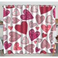 thumbnail image 1 of Cortina opaca ABPHQTO corazones rojos Día de San Valentín 130x210 cm (Dos piezas), 1 of 1
