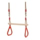 thumbnail image 3 of Columpio de trapecio de madera para niños con anillos para jugar en interiores y exteriores. rojo, 3 of 5