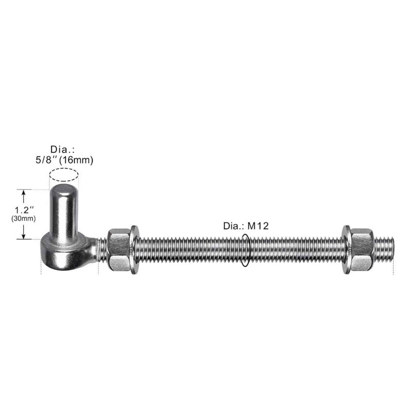 Pair J Bolts Gate Hinges Steel J Bolts Post Hinges Corrosions Resistant Hinges Upgrades for Metal Farm gate & Heavy door