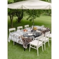 thumbnail image 3 of Outdoor Tablecloth with Umbrella Hole and Zipper, Rabbits Pine Cone Rectangle Table Cloth 54x80 Inch Waterproof Tablecloth, Sweet Home Texture Grey Plaid Farmhouse Picnic Table Cover for Patio, 3 of 7