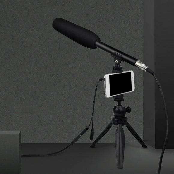 XLR Shotgun Condenser Microphone, Shotgun Condenser Microphone High Sensitivity Pickup Dual Pickup Modes  for DSLR Camera