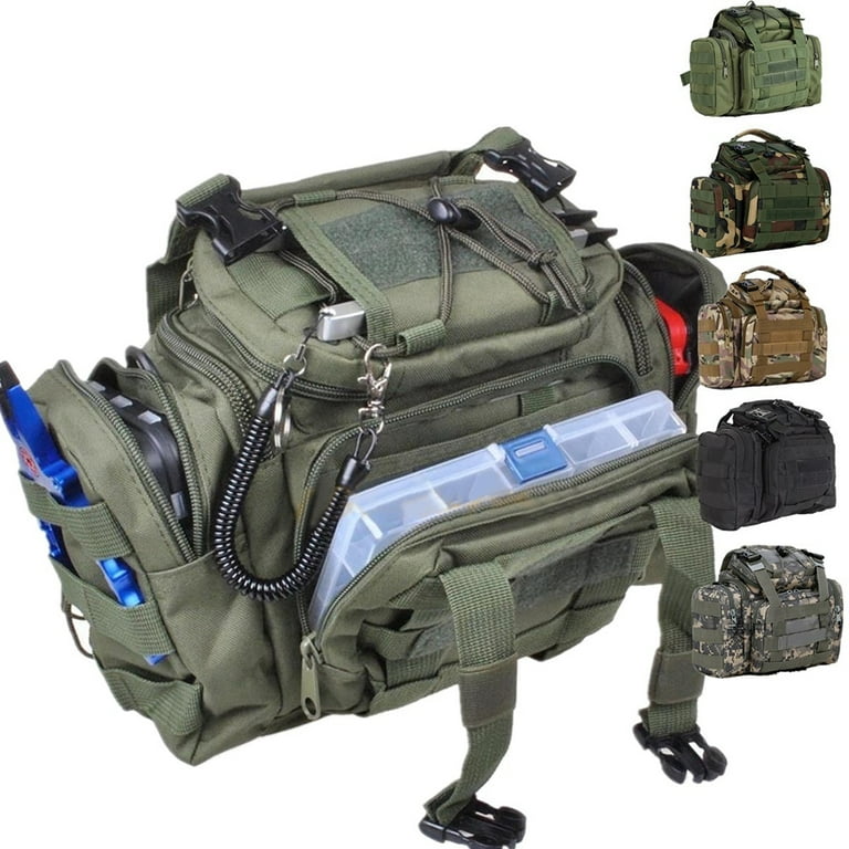 Opolski Fishing Tackle Bag Pack Waist Shoulder Waterproof Box Reel Lure  Gear Storage - Walmart.com