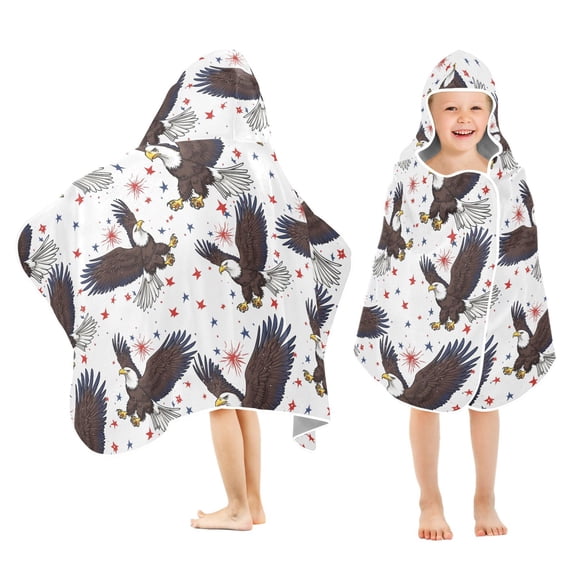 joogoo Eagles Stars Kids Hooded Beach Towel Baby Bath Towel 23.5"x50"