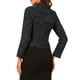 thumbnail image 3 of BLAZER DE TWEED A CUADROS DE MANGA LARGA PARA MUJERES INSPIRE CHIC CON BOTONES, CHAQUETA CORTA DE TRABAJO XL NEGRA, 3 of 6