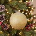 thumbnail image 2 of 4-Count Gold Beaded Shatterproof Christmas Ornaments, 4", by Holiday Time, 2 of 5