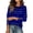 Blue, variant on Stralyhd Striped Blouses for Womens Basic Lightweight Long Sleeve Round Neck Tops Fashion Puff Sleeve Button Cuff Pullover Tops Business Casual Fall Spring Outfits Pink S