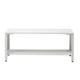 thumbnail image 4 of Ktaxon 39.3in Preserved Flower Storage Metal Back Bench for Patio Garden Seating with 2-Tier, White, 4 of 11