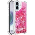 thumbnail image 3 of Case for iPhone 16 Plus Case Glitter Cute Bling Love Liquid Quicksand Clear Soft TPU Girls Women Stylish Bumper Shockproof Protective Cover for iPhone 16 Plus 6.7 inch Rose YB, 3 of 14