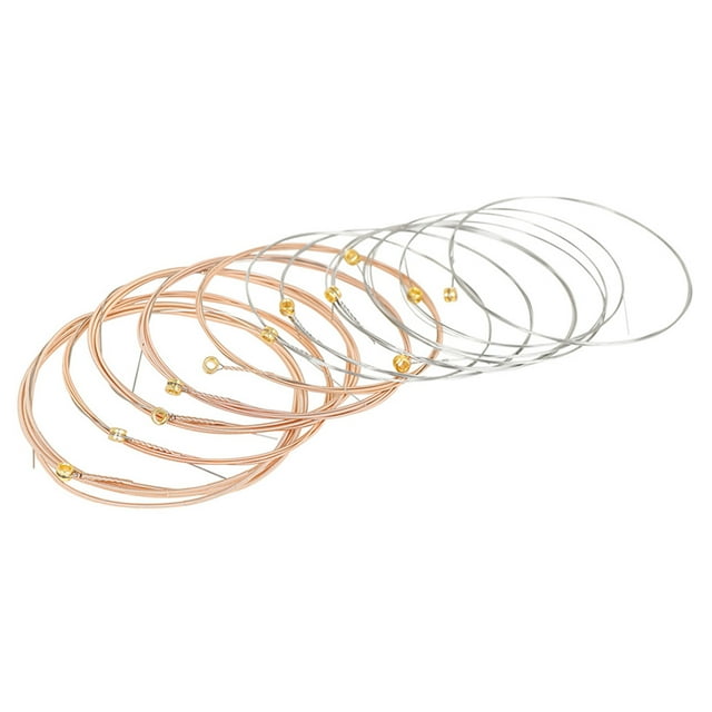 Mobutofu 12Pcs Guitar Replaceable Strings Phosphor Copper Acoustic Guitar Strings with Assorted Colors