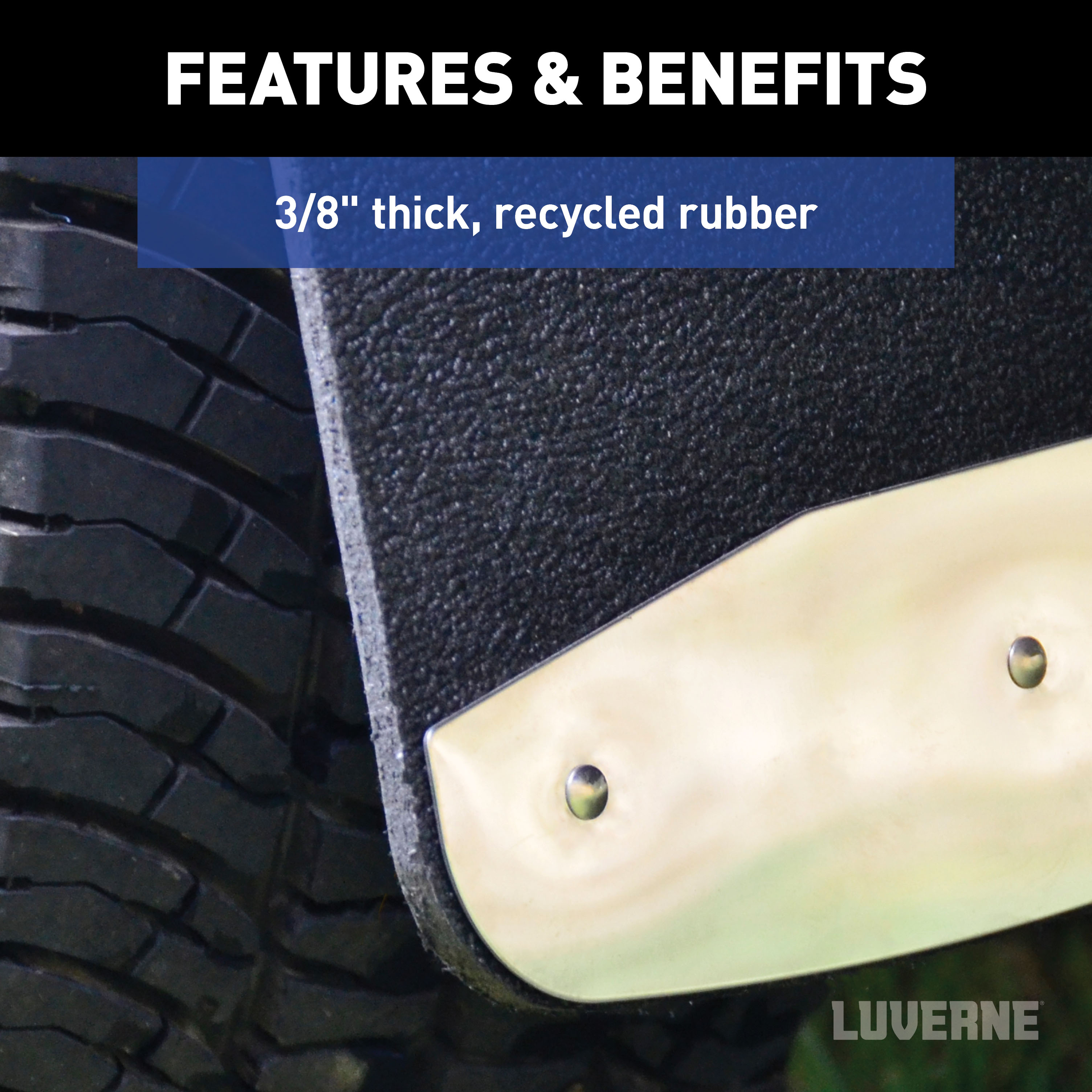 LUVERNE 251120 Front or Rear 12-Inch x 20-Inch Textured Rubber Mud Guards, Select Ford F-250, F-350, F-450, F-550 Super Duty, 2 Flaps Fits select: 2008-2016 FORD F250, 2008-2016 FORD F350