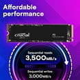 thumbnail image 3 of SSD Crucial P3 PCIe Gen3 3D NAND NVMe M.2 de 500 GB, 3 of 7