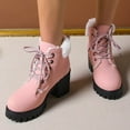thumbnail image 6 of Women’s Combat Boots Lace up Side Zipper Winter Ankle Boots High Heel Platform Lug Sole Short Booties, 6 of 8