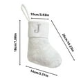 thumbnail image 4 of Boovnll Christmas Stockings with Letters, 7" Personalized Velvet Large White Christmas Stocking Cuff for Holiday, Xmas Tree, Fireplace, Party Decor Ornaments, Christmas Decorations (J), 4 of 7