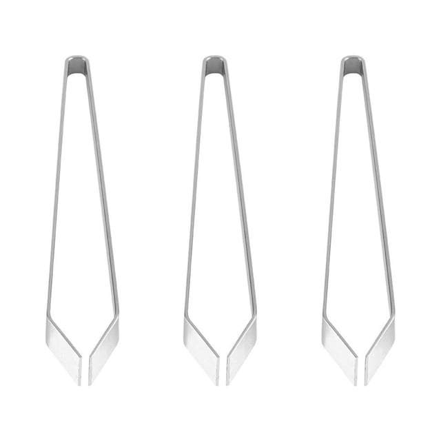 3 Pcs Pinces à Arêtes de Poisson Pinces de Précision Faites à la Main Pinces en Acier Inoxydable Outil d'Épilation de Porc Cuisine pour Restaurant Maison - Pointe Biseautée (Argent)