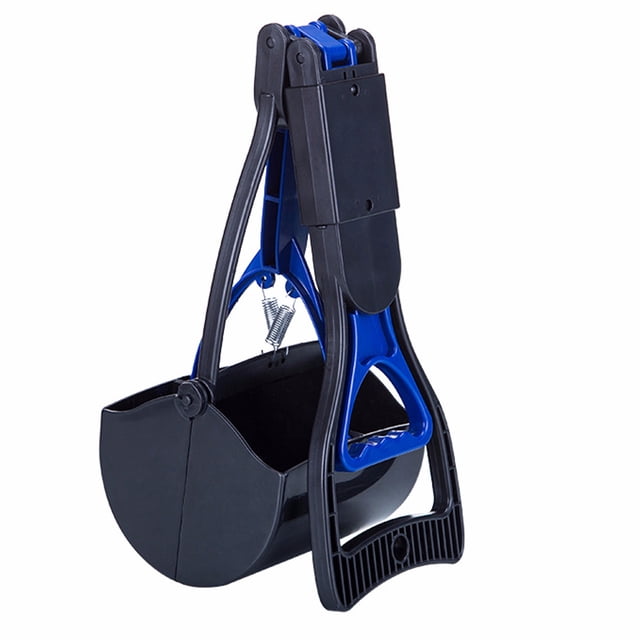Recogedor de excrementos para perros y gatos de 60 cm con clip de mango largo, recogedor de excrementos de mango largo, recogedor de excrementos para perros, recogedor de excrementos plegable