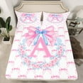 thumbnail image 2 of Castle Fairy Letter Monogrammed A Twin Sheet Sets 3pcs for Boys Girls,Kawaii Floral Bow Twin Fitted Sheet Microfiber,Dreamy Princess Breathable Flat Sheet,Breathable Home Decor, 2 of 7