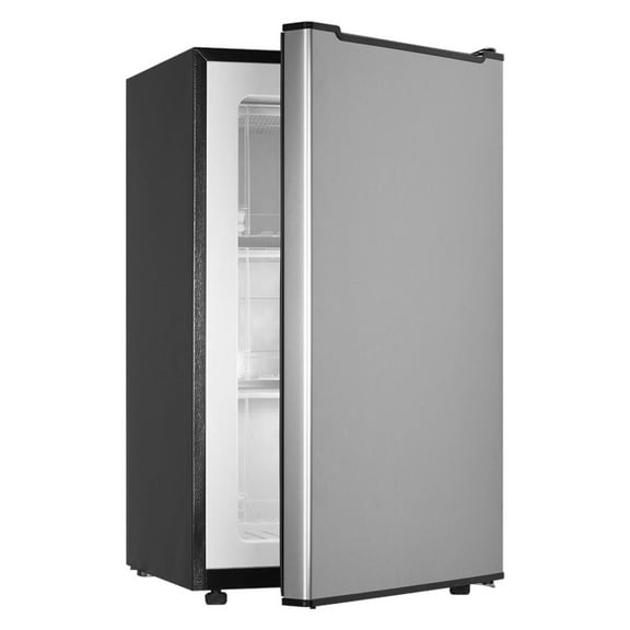 3.2 Cu.FtUpright Freezer , Single Door Mini Freezer ,Adjustable Thermostat, Compact Refrigerator for Bedroom, Dorm, Silvery