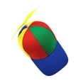 thumbnail image 2 of Funny Baseball Cap Multicolor Sun Hat Rainbow Top Hat Helicopter Caps for Fancy Dress Toddlers Children Kids blue brim, 2 of 10