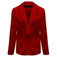 thumbnail image 2 of WNEGSTG Jackets for Women, Womens Casual Open Front Long Sleeve Lapel Collar Button Work Office Business Jacket, Red XL, 2 of 5