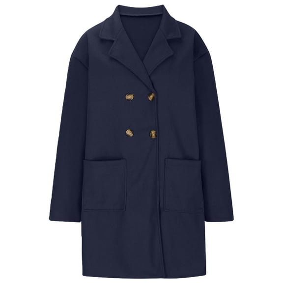 Women Fall Long Cardigan Sweater Trendy Knit Jacket Coat Dressy Blazer Coatigan Navy Blue L