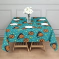 thumbnail image 3 of Halloween Black Cats with Pumpkins Square Tablecloth,Waterproof Square Table Cover,Wipeable Spillproof Washable Table Cover for Home Kitchen Party Decor 42"X42"(107x107cm), 3 of 6