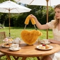 thumbnail image 5 of JHyouerji Purse Heart Shaped Yellow Furry Purse Faux Fur Shoulder Bag Cute Fluffy Handbag for Women, 5 of 7