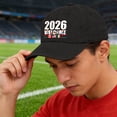 thumbnail image 6 of WKSCLPAI 2026 North America Soccer Tournament Welcome Baseball Cap, Adjustable Unisex Vintage Washed Hat for Soccer Fans, Black, 6 of 8