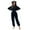 Navy, variant on Women's Novelty One-Piece Pajamas New Women's Fashion Solid Color Comfortable Fleece Zipper Hoodie with Ears Jumpsuit Home Clothes Womens Fleece Winter Rompers Sleepwear Black S New