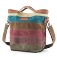 thumbnail image 1 of SNUG STAR Bolso de lona multicolor a rayas enrejado cruzado cuerpo bolso de hombro bolso de mano para mujer, 1 of 5