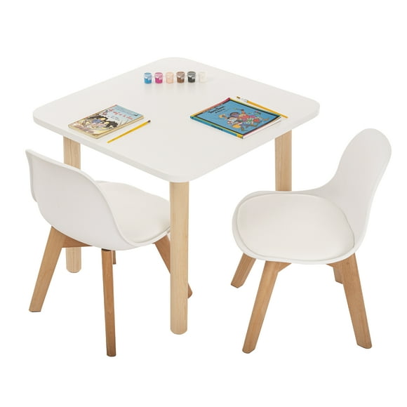 Mesa cuadrada Duduk con 2 Sillas Frankfurt Blanco Barniz