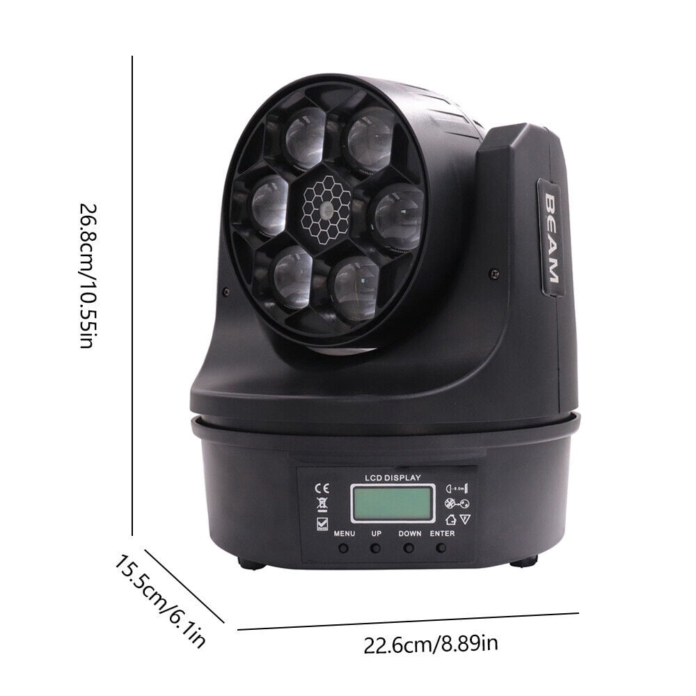 Miumaeov DJ Light Moving Head Stage Light 6x10W RGBW 4 in 1 Bee Eyes LED Beam Moving Head DJ Disco Stage Wash Light DMX512 15 Channels Effect Lighting