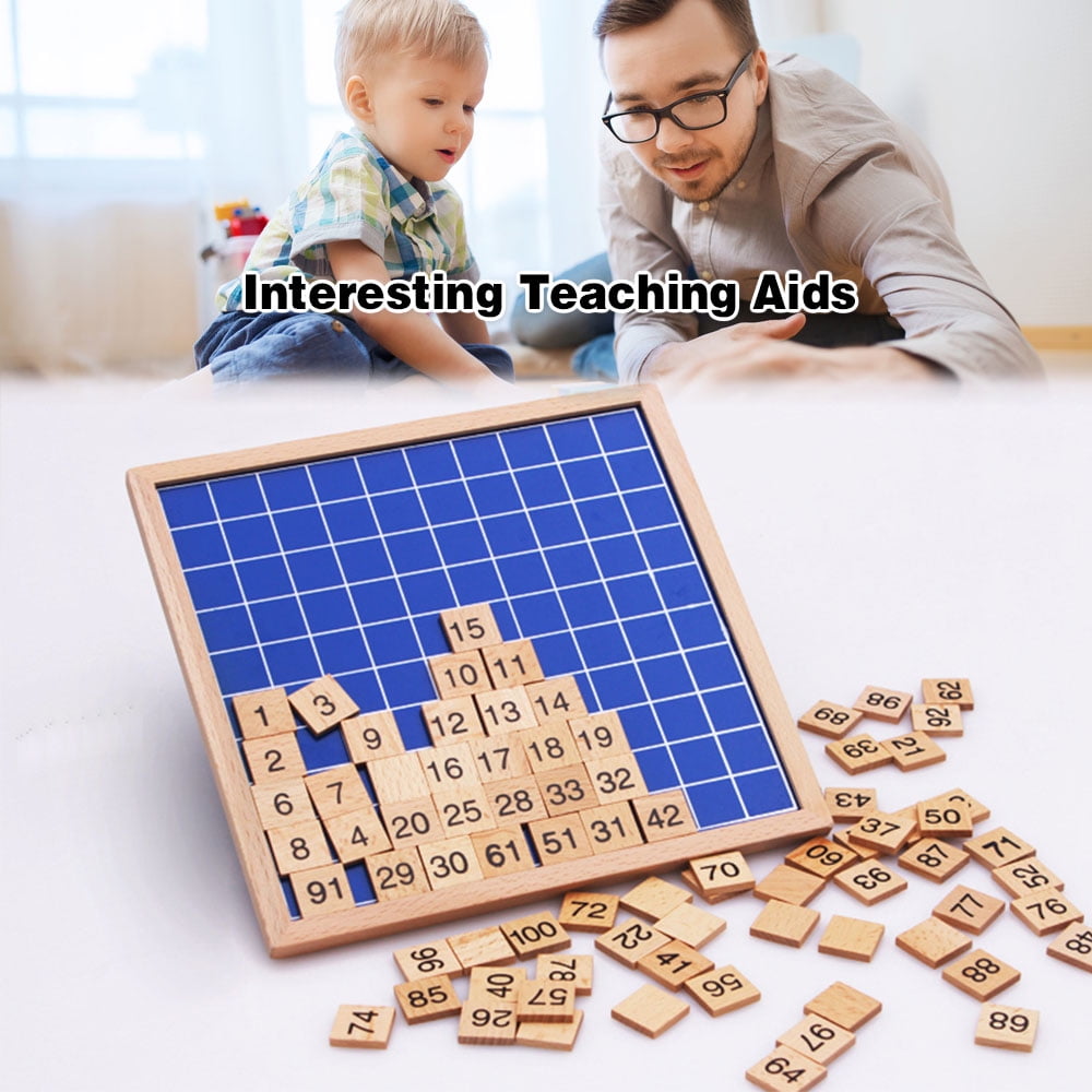 BUZIFU Montessori 1-100 Numbers Board Jigsaw Puzzle Tray