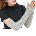 thumbnail image 2 of RXIRUCGD Gants d'Hiver pour Femmes Mode Tricotée Chaude Demi-Doigt Ouvert Couvre-Bras (Gris), 2 of 3