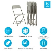 Flash Furniture Hercules Series Plastic Folding Chair White - 6 Pack 650LB Weight Capacity Comfortable Event Chair-Lightweight Folding Chair