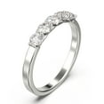 thumbnail image 2 of 0.51ct Premier Five Stone Trellis Diamond Moissanite 10k White Gold Wedding Ring, 2 of 4