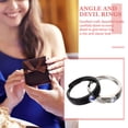 thumbnail image 4 of 1 Pair Devil And Angel Rings Matching Rings Couple Jewelry Gemstone Open Rings, 4 of 9